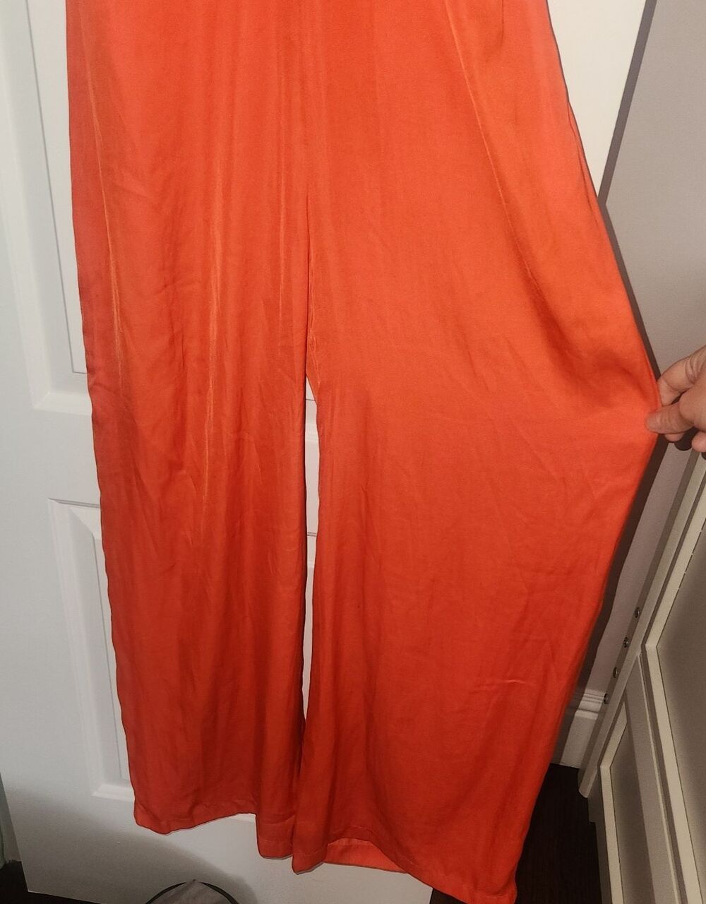 NWT Sage The Label Dream Skies Orange Halter Jumpsuit Detachable Flower- Small - Picture 8 of 16